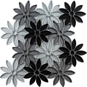 Glazzio Tile Bouquette - Floral Greys