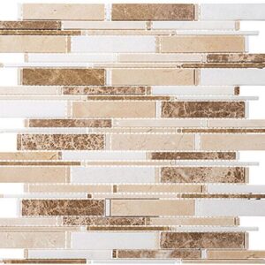 Glazzio Tile Cascade - Crema Marfil+Thassos White+Emperador Lig