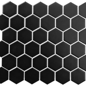 Glazzio Tile Freedom Avenue 2" Hex - Pitch Raven