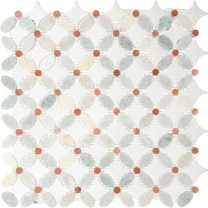 Glazzio Tile Flower (Full Sheets) - Ming Green