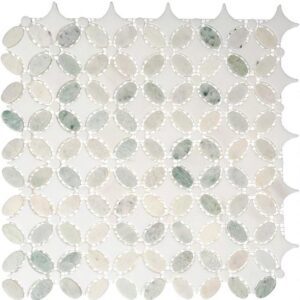Glazzio Tile Flower (Full Sheets) - Ming Green(Oval)+Thassos White(Dots)+Tha