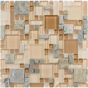 Glazzio Tile Glass and Slate - Chestnut Screen (Block Random)