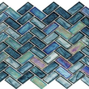Glazzio Tile Oceania Herringbone - Cobalt Sea