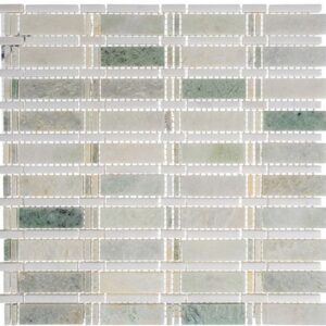 Glazzio Tile Skyline - Ming Green + Thassos White (Dots)