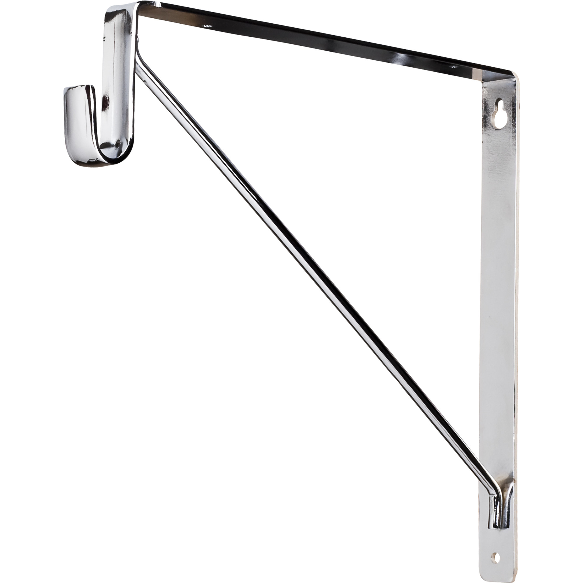 Hardware Resources Shelf Bracket with Rod Support for Oval Closet Rods