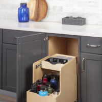 Hardware Resources 15" Wood Double Drawer Bottle Rollout