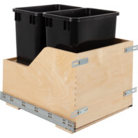 Hardware Resources 35 or 50 Quart Wood Bottom-Mount Soft-close Trashcan Rollout for Door Mounting