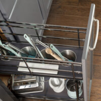 Hardware Resources 8" Black Nickel STORAGE WITH STYLE® Metal "No Wiggle" Soft-close Utensil Base Pullout