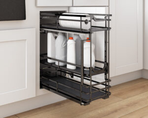 Hardware Resources 5" Black Nickel STORAGE WITH STYLE® Metal "No Wiggle" Under Drawer Soft-close Base Pullout