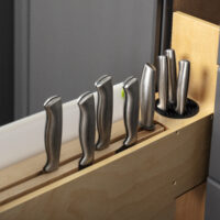 Hardware Resources "No Wiggle" Magnetic Knife Organizer Soft-close Pullout