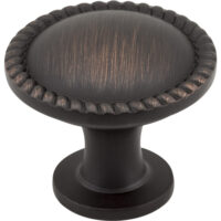 Lindos 1-1/4" Diameter Brushed Oil Rubbed Bronze Round Rope Detailed Lindos Cabinet Knob
