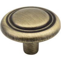 Elements 1-1/4" Diameter Brushed Antique Brass Kingsport Cabinet Mushroom Knob