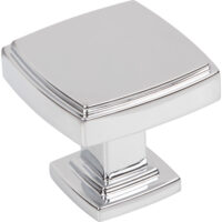 Jeffrey Alexander 1-1/4" Overall Length Polished Chrome Square Renzo Cabinet Knob