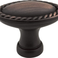 Lindos 1-3/8" Overall Length Brushed Oil Rubbed Bronze Oval Rope Detailed Lindos Cabinet Knob
