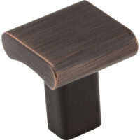 Elements 1" Overall Length Brushed Oil Rubbed Bronze Square Park Cabinet Knob