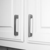 Leyton 96 mm Center-to-Center Matte Black Asymmetrical Leyton Cabinet Pull