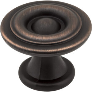 Elements 1-3/16" Diameter Brushed Oil Rubbed Bronze Button Syracuse Cabinet Knob