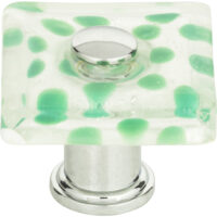 Atlas Emerald Polka Dot Glass Knob 1 1/2 Inch