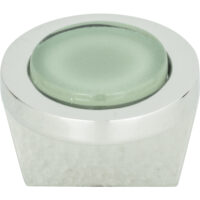 Atlas Spa Green Round Knob 1 1/4 Inch Polished Chrome