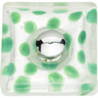 Atlas Emerald Polka Dot Glass Knob 1 1/2 Inch