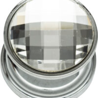 Atlas Crystal Large Round Knob 7/8 Inch Polished Chrome