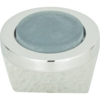 Atlas Spa Blue Round Knob 1 1/4 Inch Polished Chrome