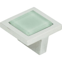 Atlas Spa Green Square Knob 1 3/8 Inch Polished Chrome