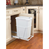 Rev-A-Shelf White Steel Pullout Waste/Trash Container w/included lid