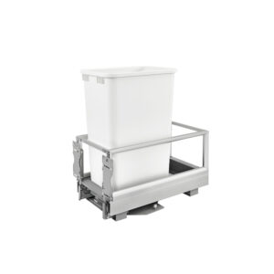 Rev-A-Shelf Aluminum Pullout Trash/Waste Container for Full-Height Cabinet with Soft Open/Close
