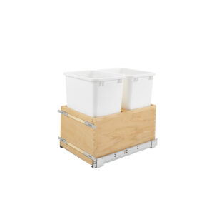 Rev-A-Shelf Wood Bottom Mount Pullout Waste/Trash Container w/ Soft-Close 18"