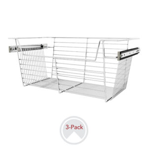 Sidelines 24" W Closet Baskets for Custom Closet Systems (3-Pack)