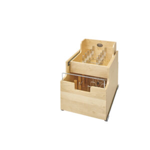 Rev-A-Shelf Wood Base Cabinet Cookware Pullout Organizer w/ Soft-Close