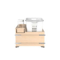 Rev-A-Shelf Wood Hamper with OXO and Storage for Base Cabinets w/ Soft-Close