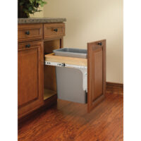 Rev-A-Shelf Wood Top Mount Pullout Single Trash/Waste Container with Reduced Depth