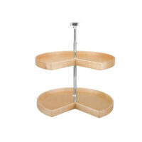 Rev-A-Shelf Natural Wood Pie-Cut 2-Shelf Lazy Susans for Corner Base Cabinets