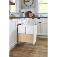 Rev-A-Shelf Wood Bottom Mount Pullout Waste/Trash Container w/ Soft-Close 15"