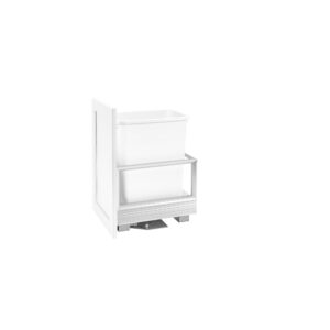 Rev-A-Shelf Aluminum Pullout Trash/Waste Container with Soft Open/Close for Reduced Depths