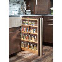 Rev-A-Shelf Wood Base Filler Pullout Organizer for New Kitchen Applications w/ Soft-Close