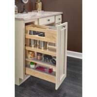 Rev-A-Shelf Wood Vanity Cabinet Outlet Pullout Grooming Organizer w/ Soft-Close