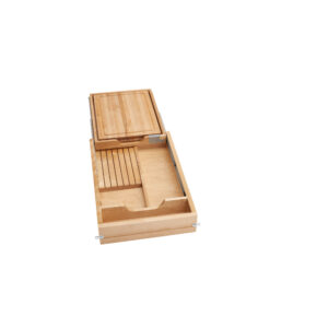 Rev-A-Shelf Wood Knife Organizer and Cutting Board Replacement Drawer System w/ Soft-Close
