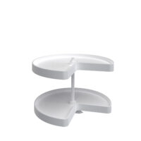 Rev-A-Shelf Polymer Kidney-Shaped 2-Shelf Lazy Susan w/Bottom Mount Hardware for Corner Base Cabinets