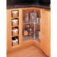 Rev-A-Shelf Steel Kidney-Shaped 2-Shelf Lazy Susans for Corner Base Cabinets