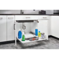 Rev-A-Shelf Solid Surface U-Shape Pullout Organizer for Sink Base Cabinets w/ Soft-Close