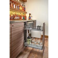 Rev-A-Shelf Two-Tier Knife Block Pullout Organizers w/ Soft-Close Orion Gray