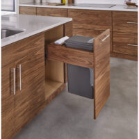 Rev-A-Shelf Walnut Top Mount Pullout Trash/Waste Container w/ Soft-Close/Open