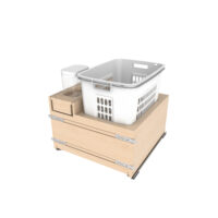 Rev-A-Shelf Wood Hamper with OXO and Storage for Base Cabinets w/ Soft-Close