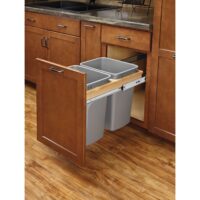 Rev-A-Shelf Wood Top Mount Pullout Trash/Waste Container w/ BB Soft-Close