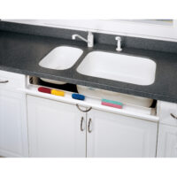 Rev-A-Shelf Polymer Trim-to-Fit Slim Tip Out Tray for Sink Base Cabinets w/ Soft-Close
