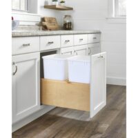 Rev-A-Shelf Wood Bottom Mount Pullout Waste/Trash Container w/ Soft-Close 18"