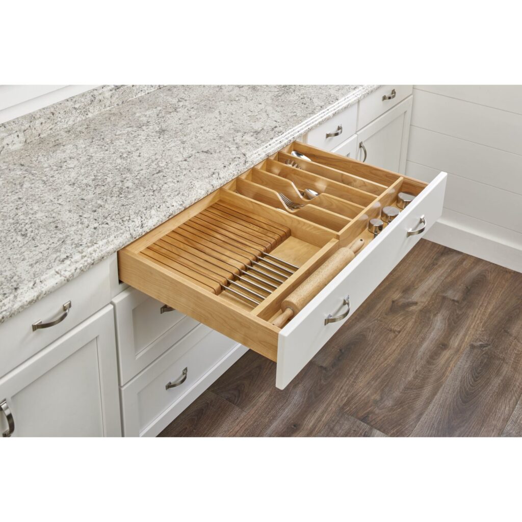 Rev-A-Shelf Wood Trim-to-Fit Utility/Knife Block Drawer Insert Organizer